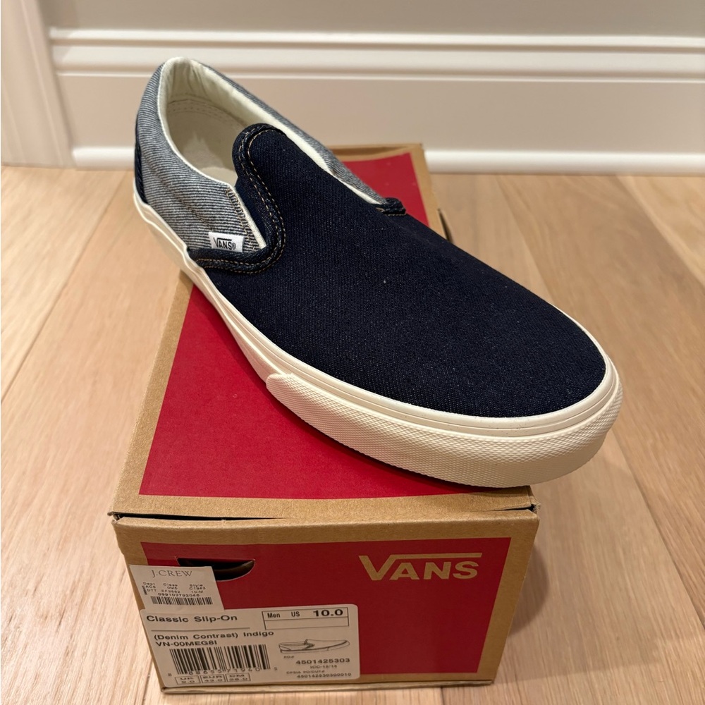 Vans Denim Contrast Indigo Slip-On Loafers with Elastic Panels